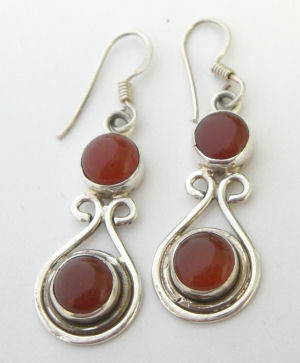 Carnelian silver  earrings  (C308068)