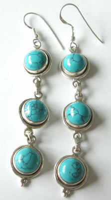 Turquoise Silver Earrings (TE11)