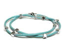 Bracelet - Blue with silver plated beads - 00683