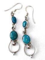 Turquoise Silver Earrings  (TE12)