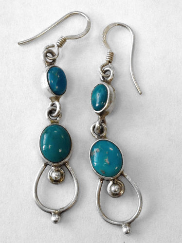 Turquoise Silver Earrings  (TE12)