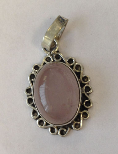 Moonstone Pink lustre Silver Pendant  (MP10)