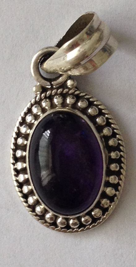 Amethyst silver pendant - mauve stone (AP01)