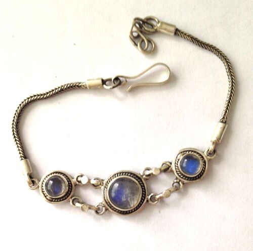 moonstone Silver Chain Bracelet (MB21)