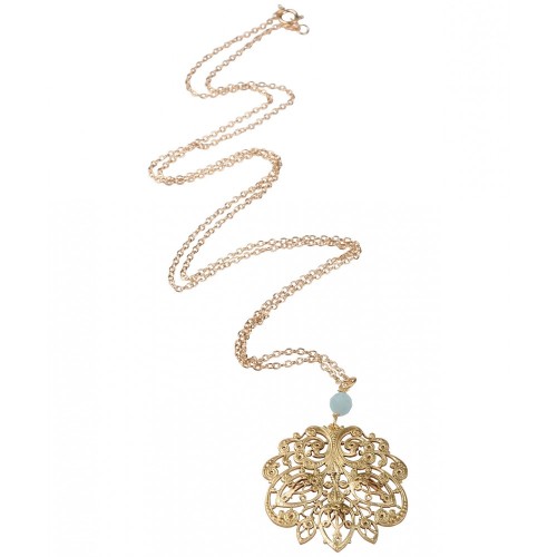 Filigree Gold plated Sacred tree Necklace (699)