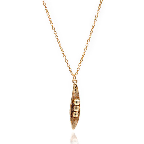 Peas in a Pod necklace with Gold Plated  fine chain