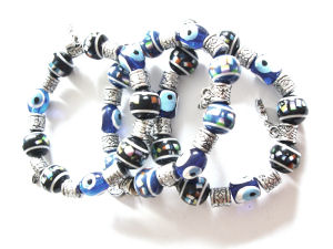 Evil Eye Blue Stretchie Bracelet  (EVEB40)