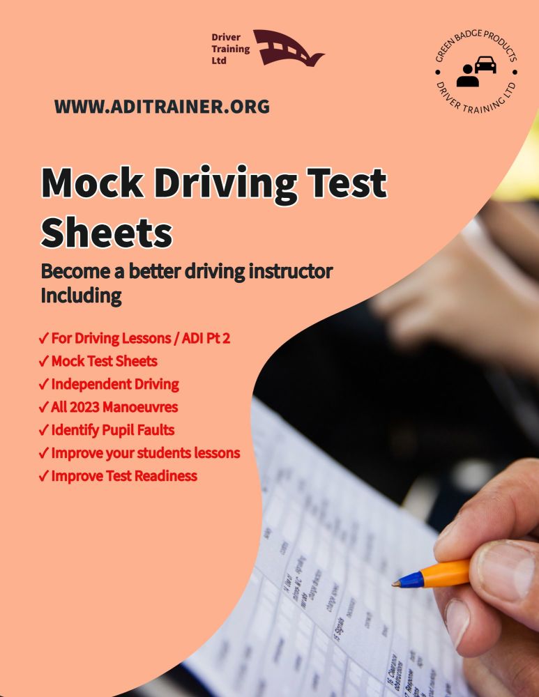 Mock Driving Test Marking Sheets