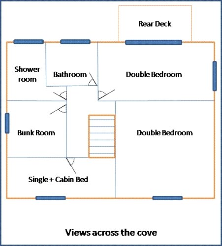 Upstairs plan Rose Cottage