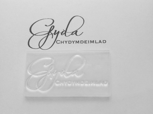 Welsh With Sympathy script stamp