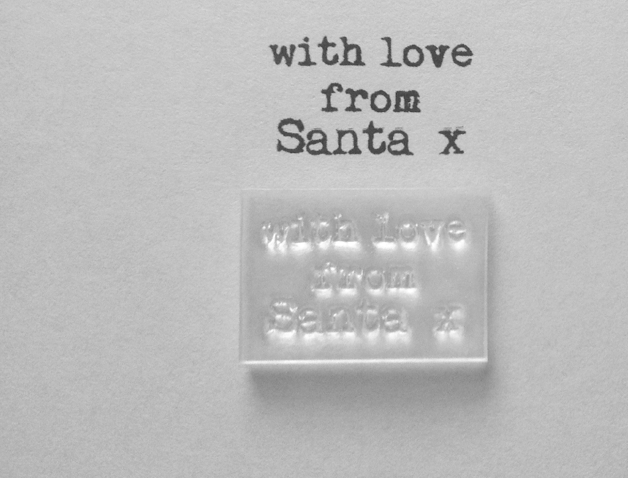 With love from Santa, little typewriter stamp