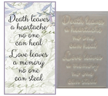 Death leaves a heartache, sympathy stamp