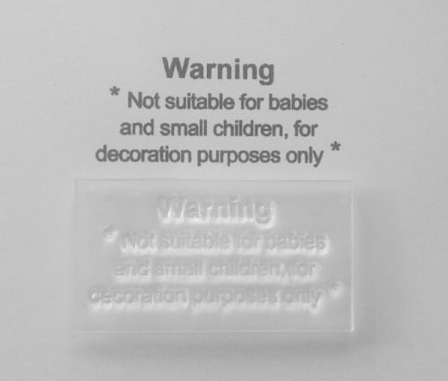 Card maker's & Craft stamp, Warning