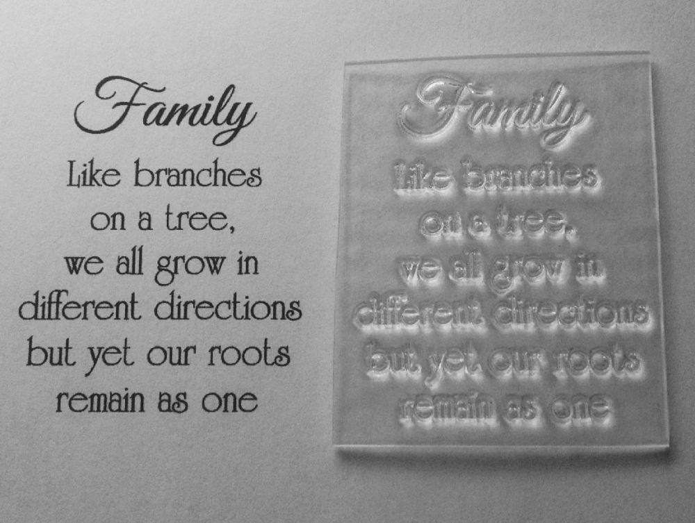 Family, like branches on a tree, verse stamp