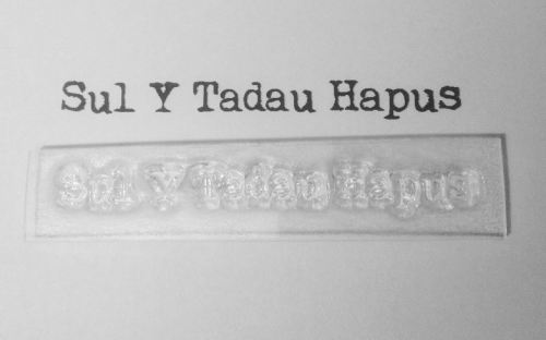 Welsh Happy Father's Day stamp in typewriter font