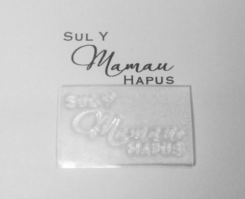 Welsh Happy Mother's Day script stamp