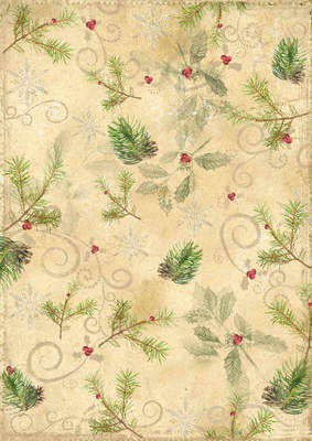 Vintage Christmas digi backing paper