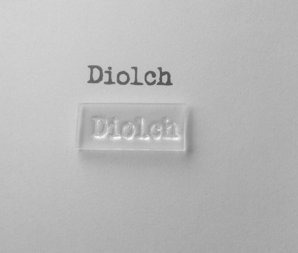 Welsh Thank You typewriter stamp