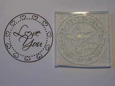 Heart frame Love You circle stamp