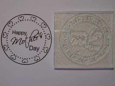 Heart frame Mother's Day circle stamp