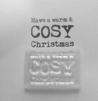 Warm cosy  Christmas typewriter stamp