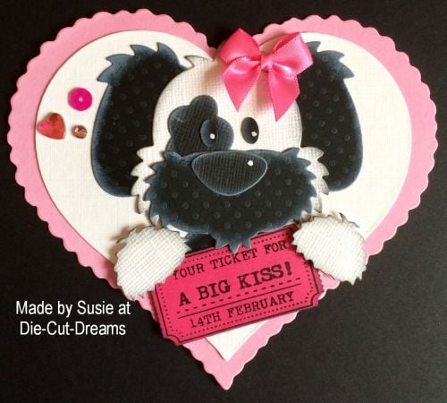 A Big Kiss Ticket stamp to fit Tim Holtz die