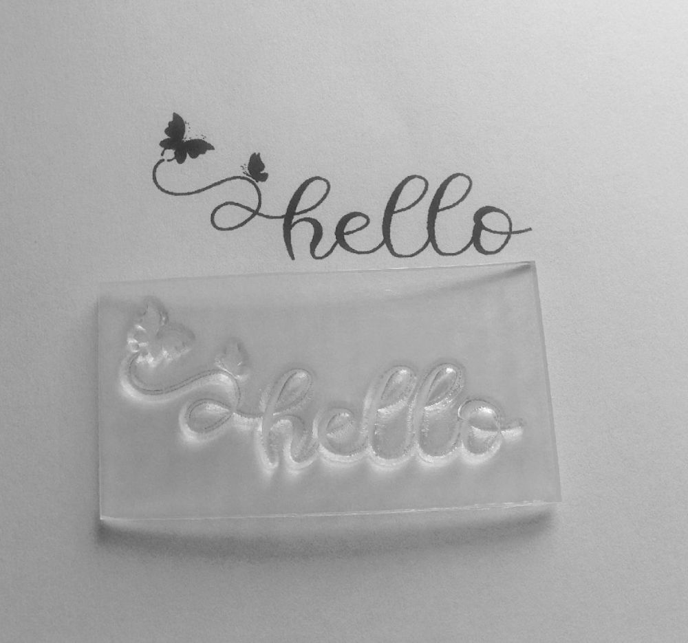 Hello butterflies stamp