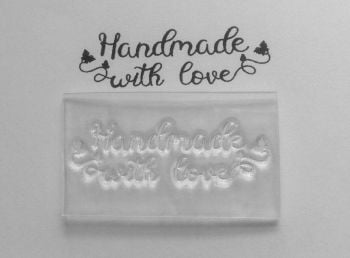Handmade with love, butterflies stamp