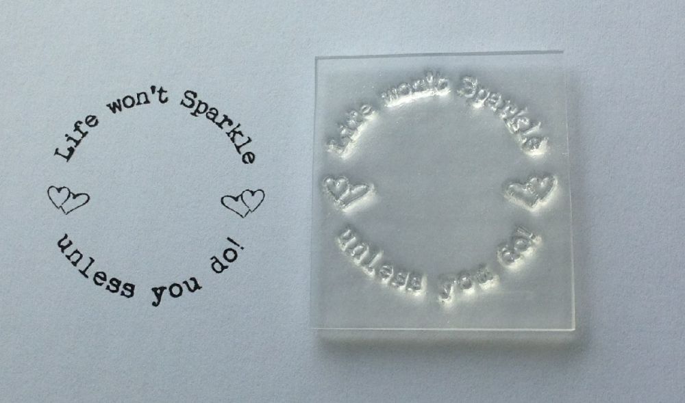 Sparkle hearts circle stamp