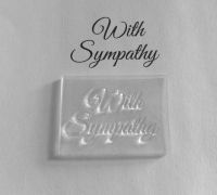 With Sympathy, 2 line script stamp