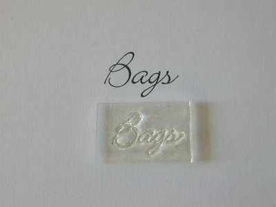 Bags, clear script stamp