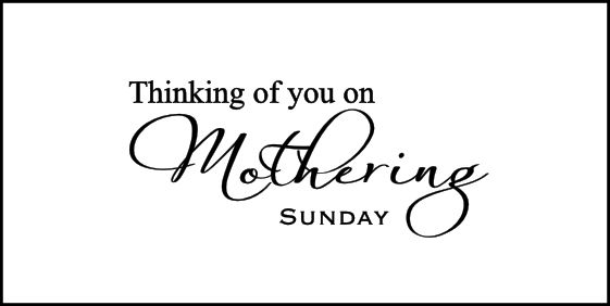 Thinking of you on Mothering Sunday script stamp