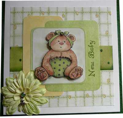 Handmade New Baby Card, little bear