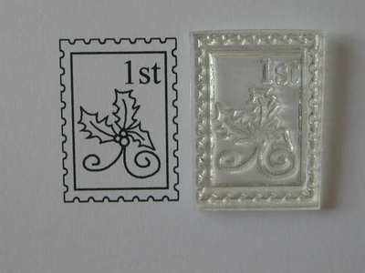 Christmas postage stamp, holly