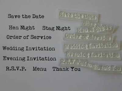 typewriter font Wedding Invitation stamps, set of 9 