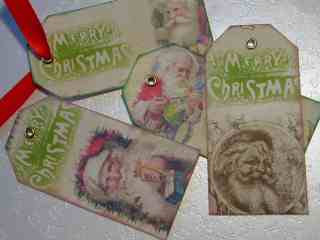 vintage santa tags
