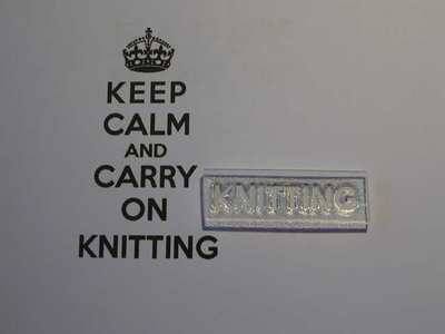 Knitting stamp for Keep Calm and Carry on