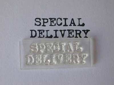 Special Delivery stamp, typewriter font 