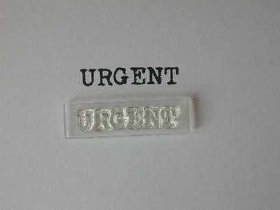 Urgent stamp, typewriter font 