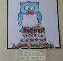 A HOOT for your Birthday! owl text stamp