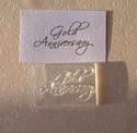 Gold Anniversary, script stamp