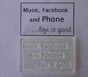 Music, Facebook and Phone, framed
