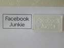 Facebook Junkie, framed stamp
