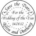 Save the date, Wedding of the Year, circle stamp