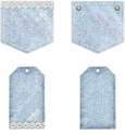 Light denim and lace pockets with tags for girls