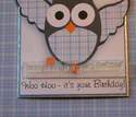 Woo Hoo it's your Birthday, owl text stamp