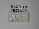 Made in Britain stamp, typewriter font 