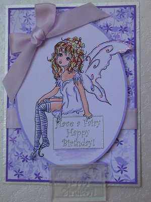Have a Fairy Happy Birthday! framed text stamp