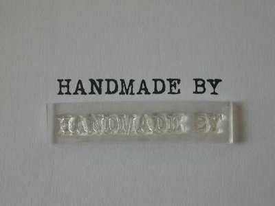 Handmade by stamp, typewriter font 