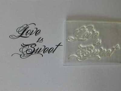 Love is Sweet, grunge stamp for favours